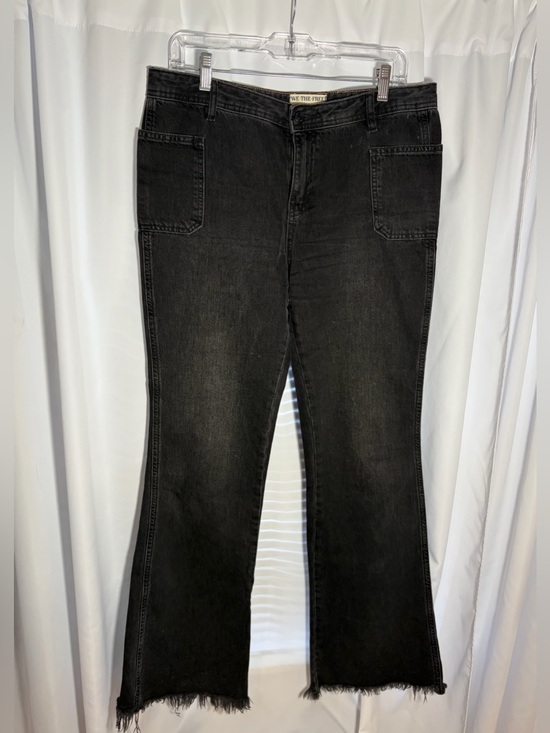 We The Free Denim - WE THE FREE Black Boot Cut Jeans Frayed Hem size 29
